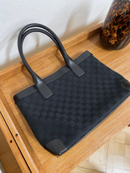 GUCCI GG MONOGRAM BLACK TOTE BAG
