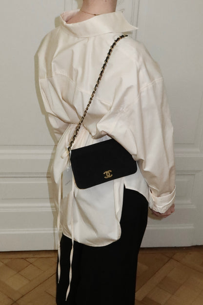 CHANEL SUEDE WOC BLACK 24K GOLD