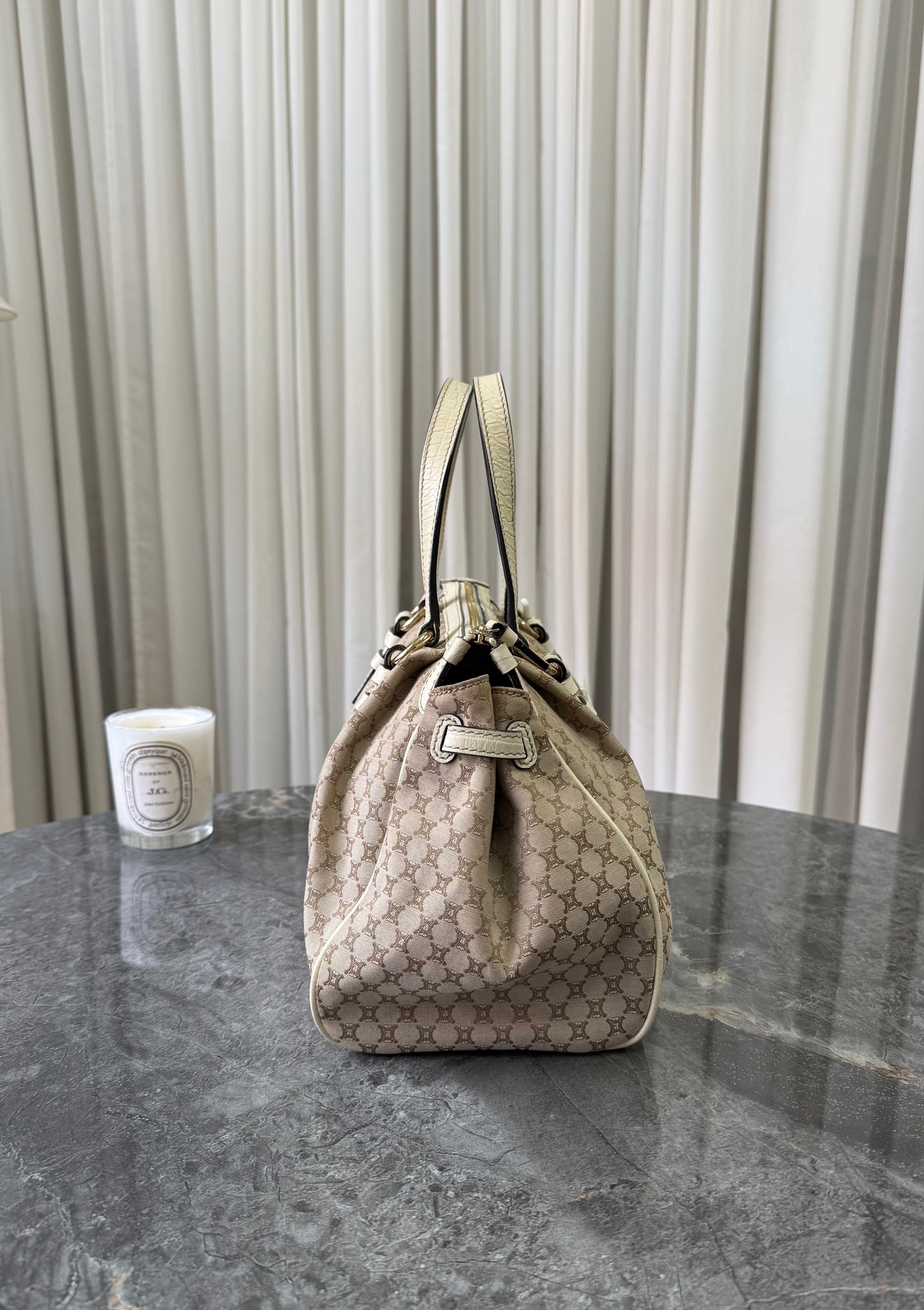 CELINE MACADAM CANVAS HANDBAG