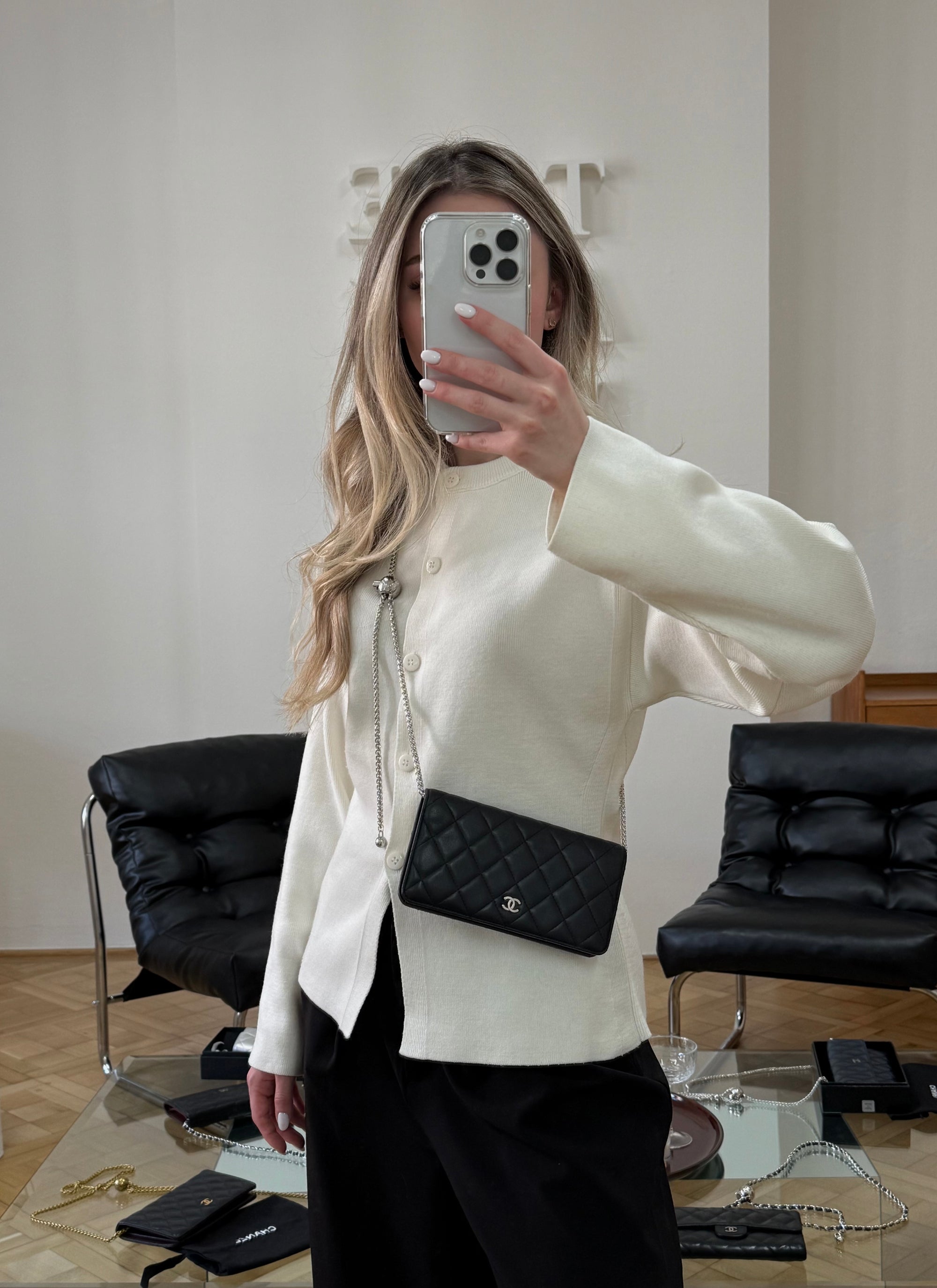 CHANEL CLASSIC LONG WALLET LAMBSKIN BLACK