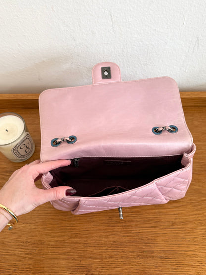 CHANEL SINGLE FLAP BAG PINK MATELASSE
