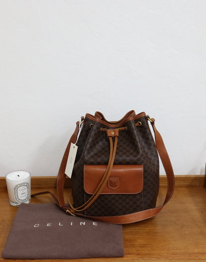 CELINE MACADAM BUCKET BAG