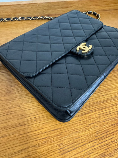 CHANEL LAMBSKIN SINGLE FLAP BAG & BOX & ENTRUPY