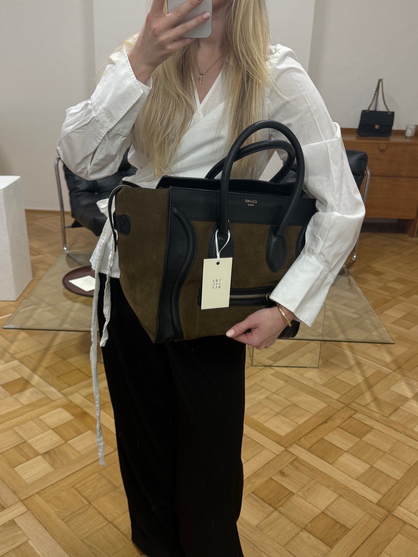 CELINE LUGGAGE BY PHOEBE PHILO SUEDE BAG