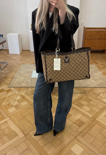 GUCCI GG MONOGRAM SHOPPER TOTE BAG
