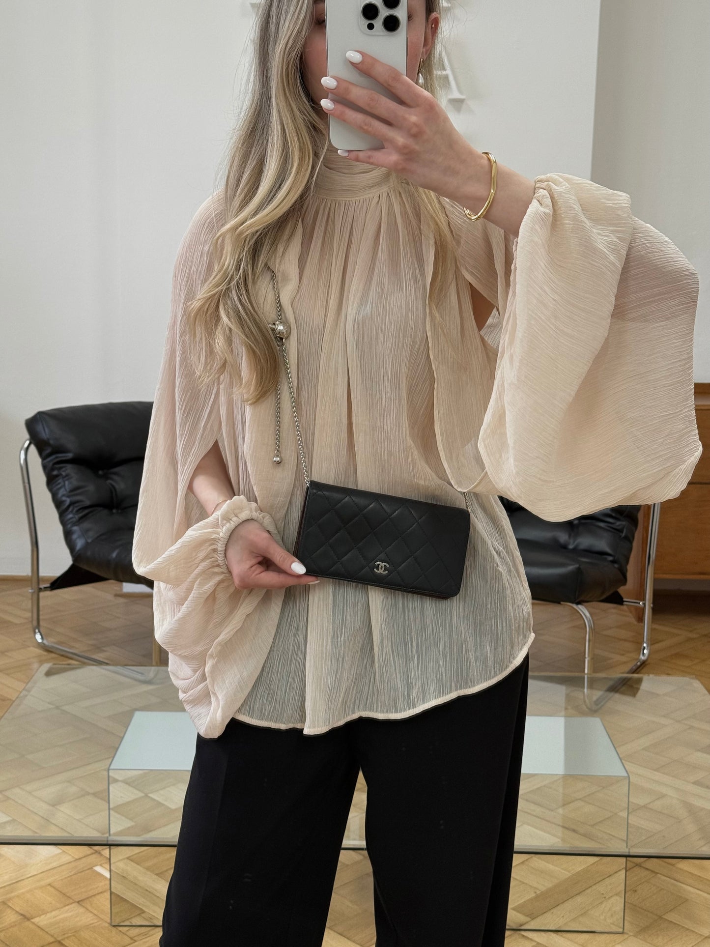 SERIES 10 CHANEL CLASSIC LONG WALLET LAMBSKIN BLACK