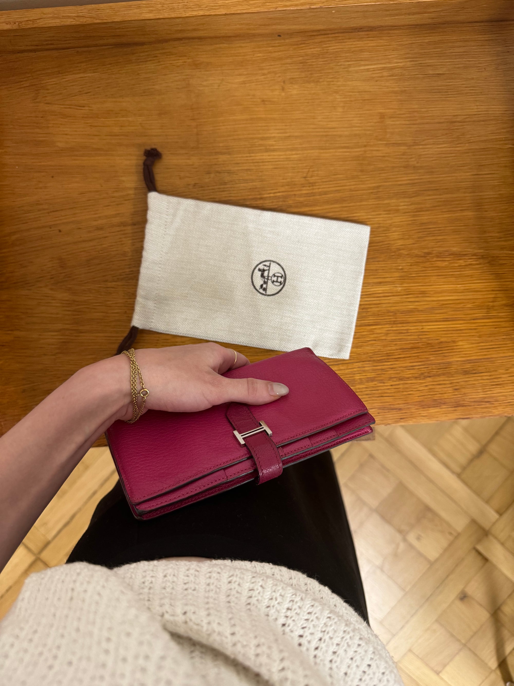 HERMES BEARN WALLET PINK