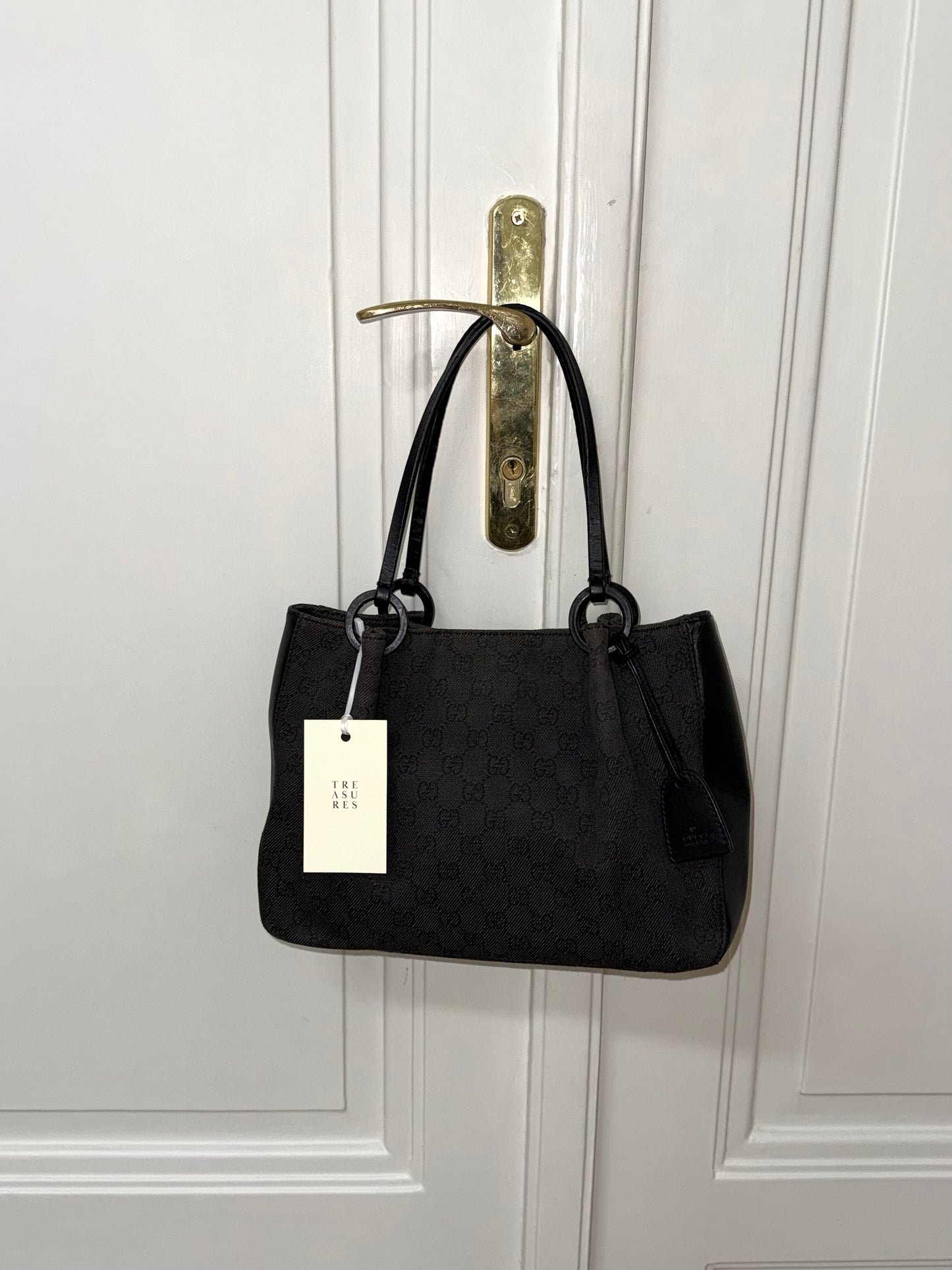 GUCCI GG SHOULDER BAG BLACK & POUCH TOM FORD ERA