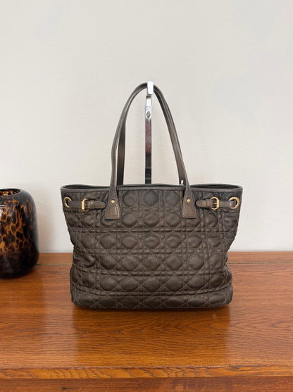Dior Panarea tote z hnědého coated canvasu Cannage se zlatým hardwarem, foto 8