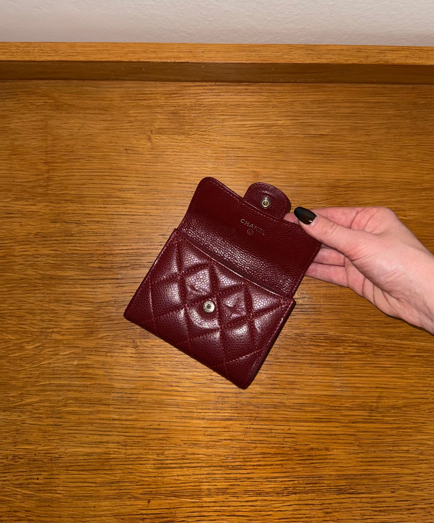 CHANEL CAVIAR MINI WALLET BURGUNDY