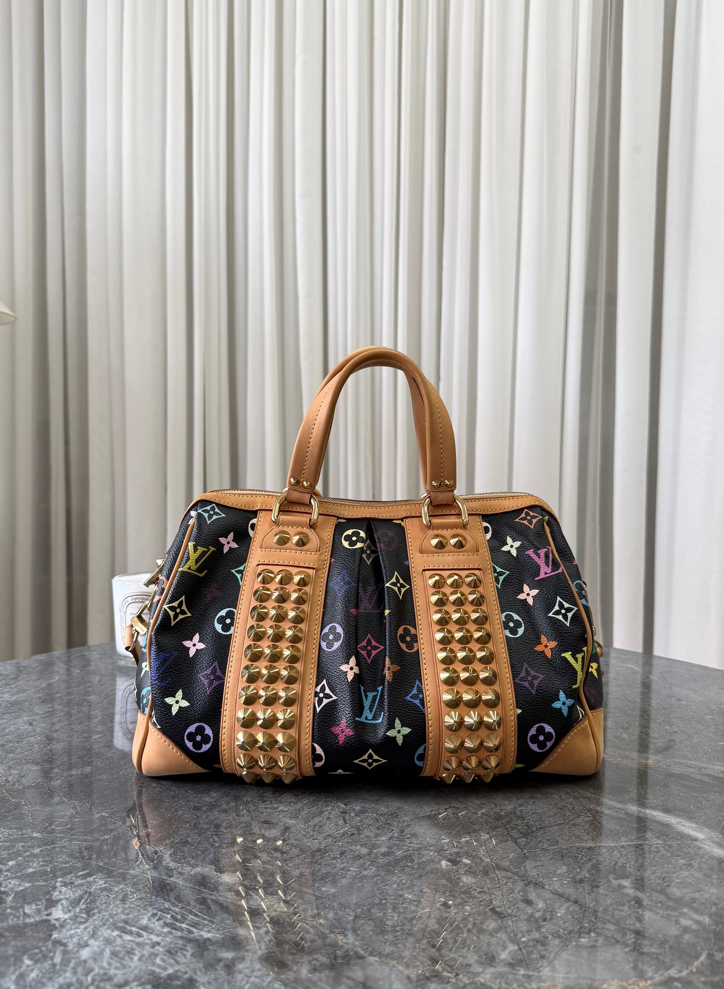 LV X TAKASHI MURAKAMI MONOGRAM MULTICOLOR COURTNEY MM NOIR