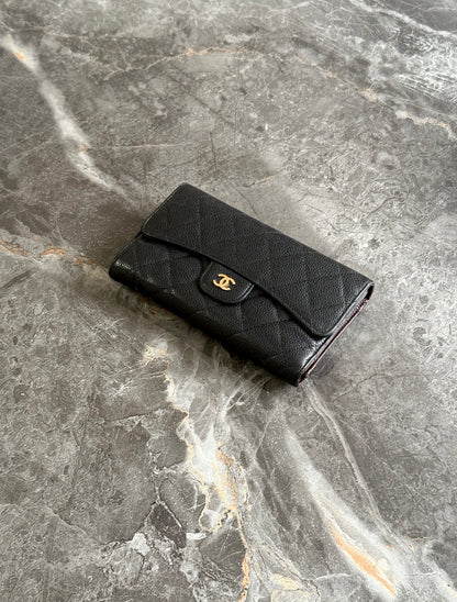 CHANEL CAVIAR TIMELESS CLASSIC WALLET GOLD HW