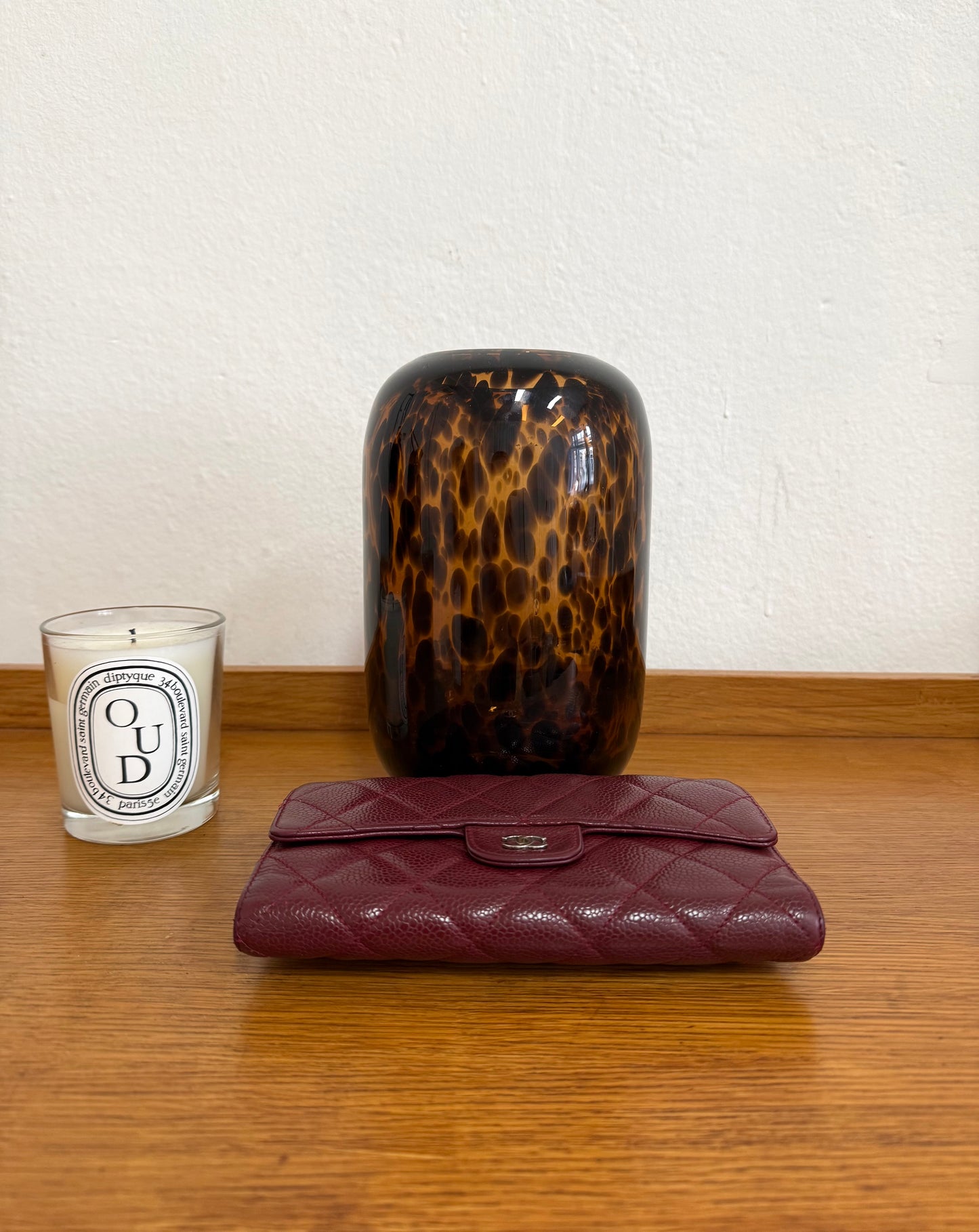 CHANEL CAVIAR LONG WALLET BURGUNDY