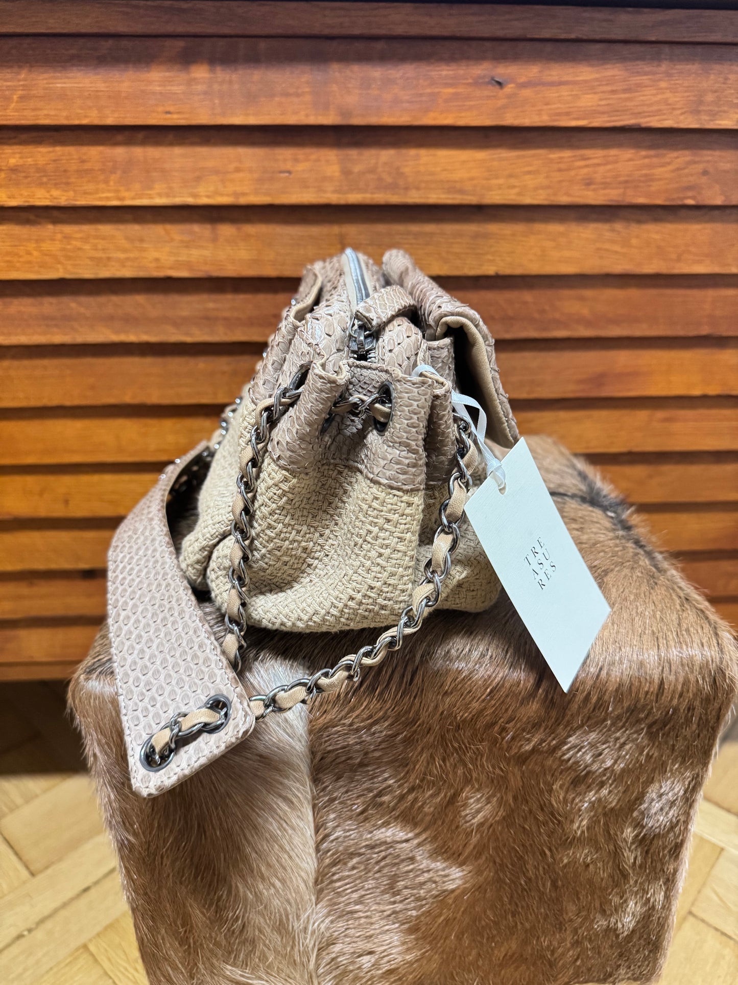 CHANEL ULTRA RARE PYTHON CC SHOULDER BAG KARL LAGERFELD 2004-2005