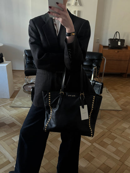 MIU MIU TOTE BAG GOLD HW STUDS
