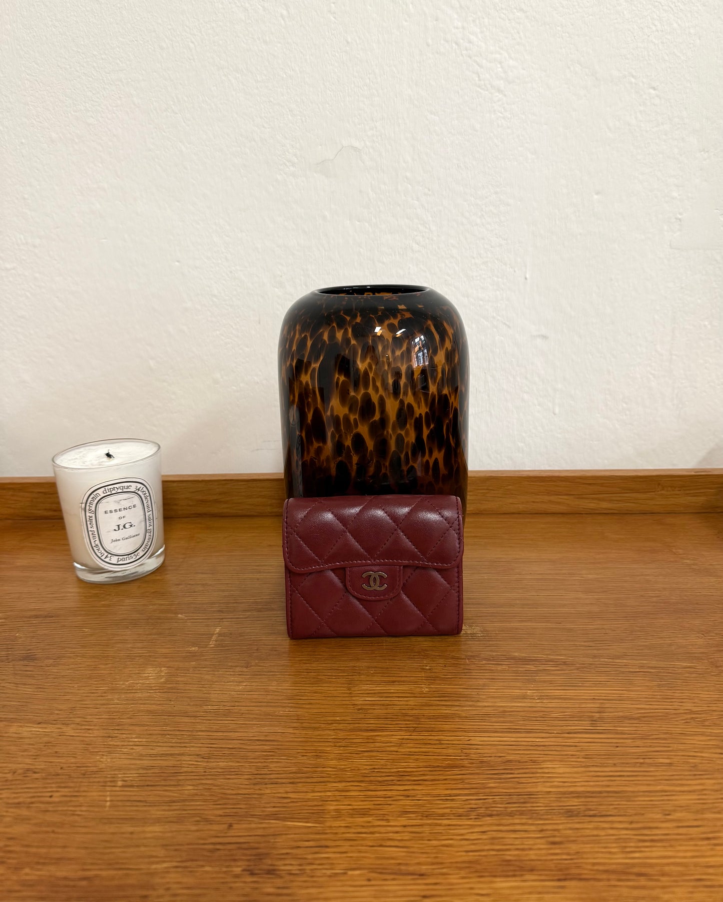 CHANEL MATELASSE QUILTED WALLET BURGUNDY