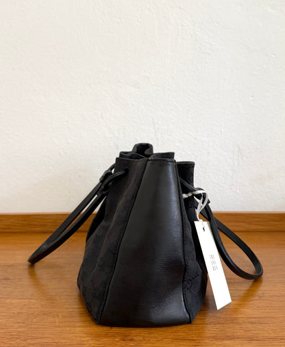 GUCCI GG SHOULDER BAG BLACK WITH POUCH