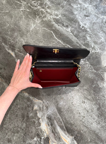 Chanel Black Timeless Classic Single Flap Lambskin 24K Gold HW