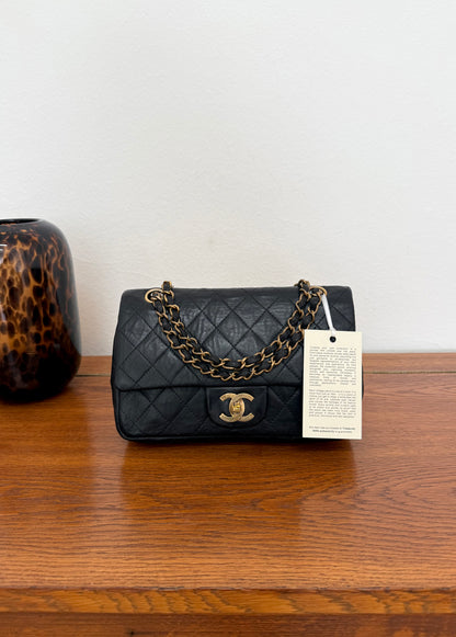 Chanel Plaza Double Flap in black lambskin with gold hardware and double chain, photo 3