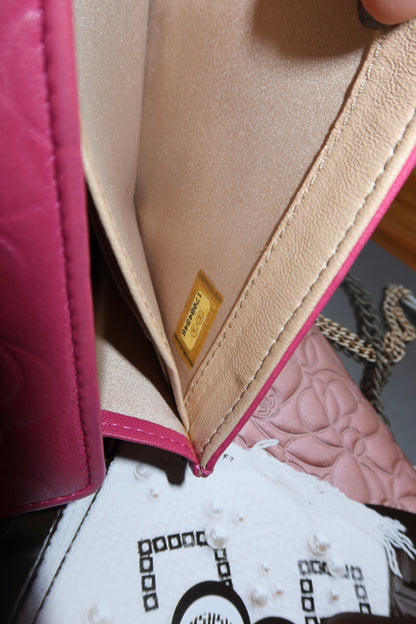 CHANEL WALLET PINK CAMELLIA GOLD