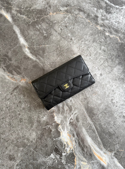 CHANEL CAVIAR TIMELESS CLASSIC WALLET GOLD HW
