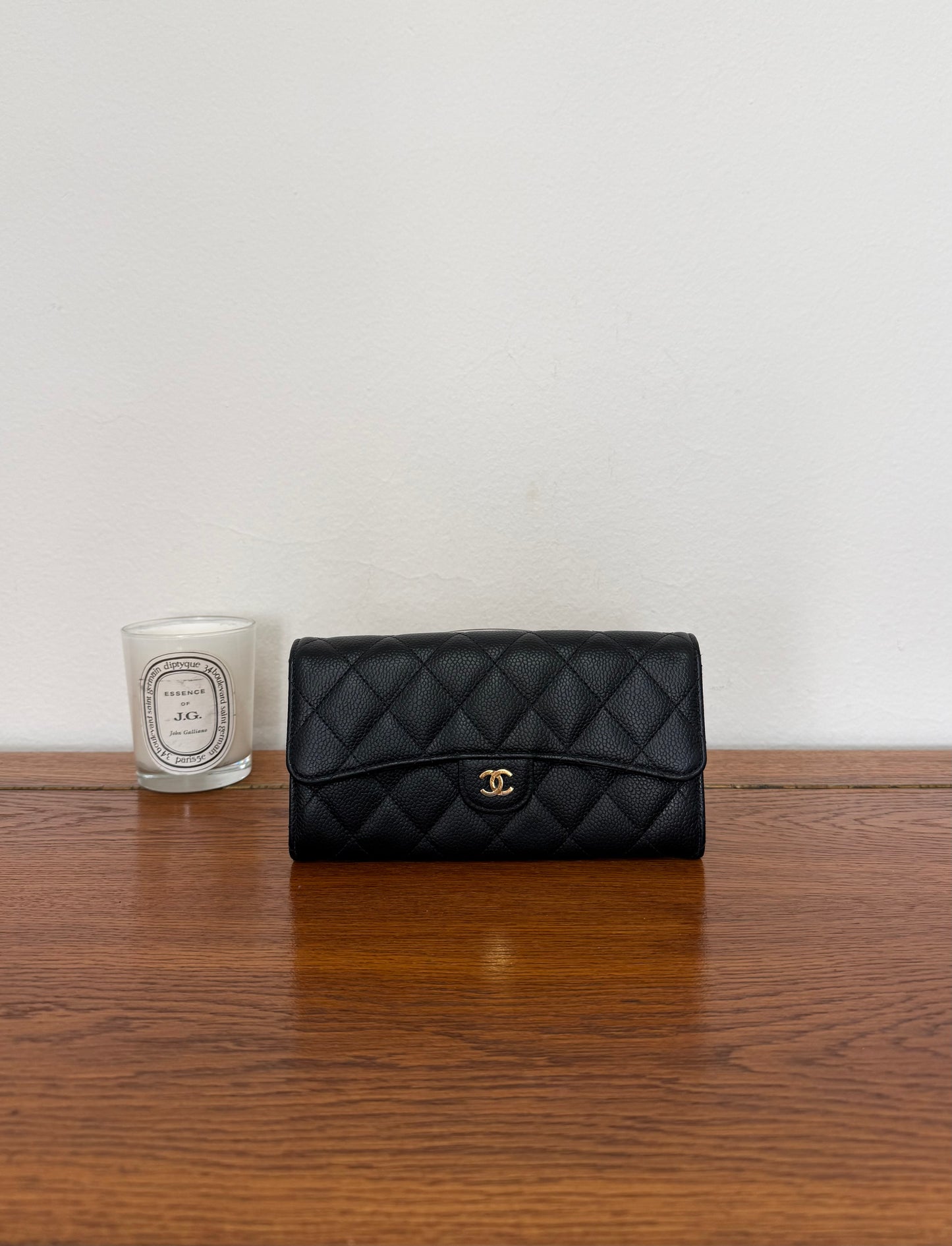 CHANEL CLASSIC LONG WALLET CAVIAR GOLD HW