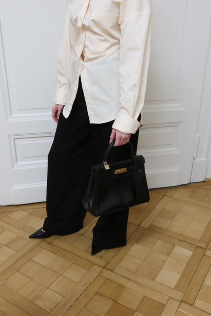 HERMES KELLY 28 BOX CALF BLACK 1959 O stamp