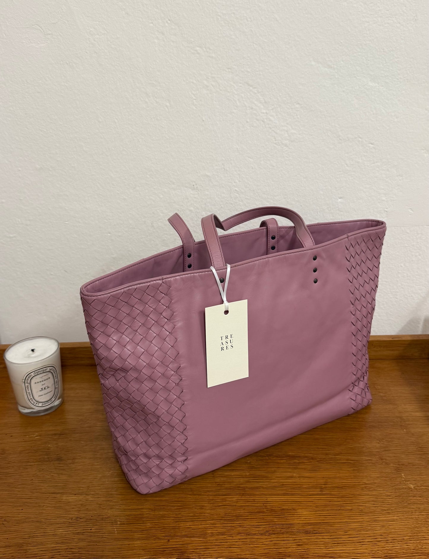 BOTTEGA VENETA INTRECCIATO TOTE SHOPPER BAG PINK