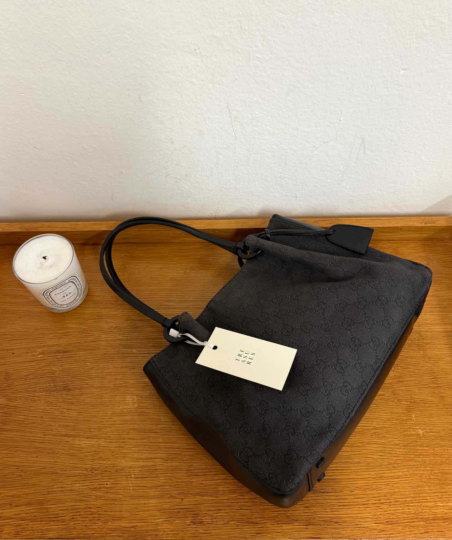 GUCCI GG SHOULDER BAG BLACK & POUCH TOM FORD ERA