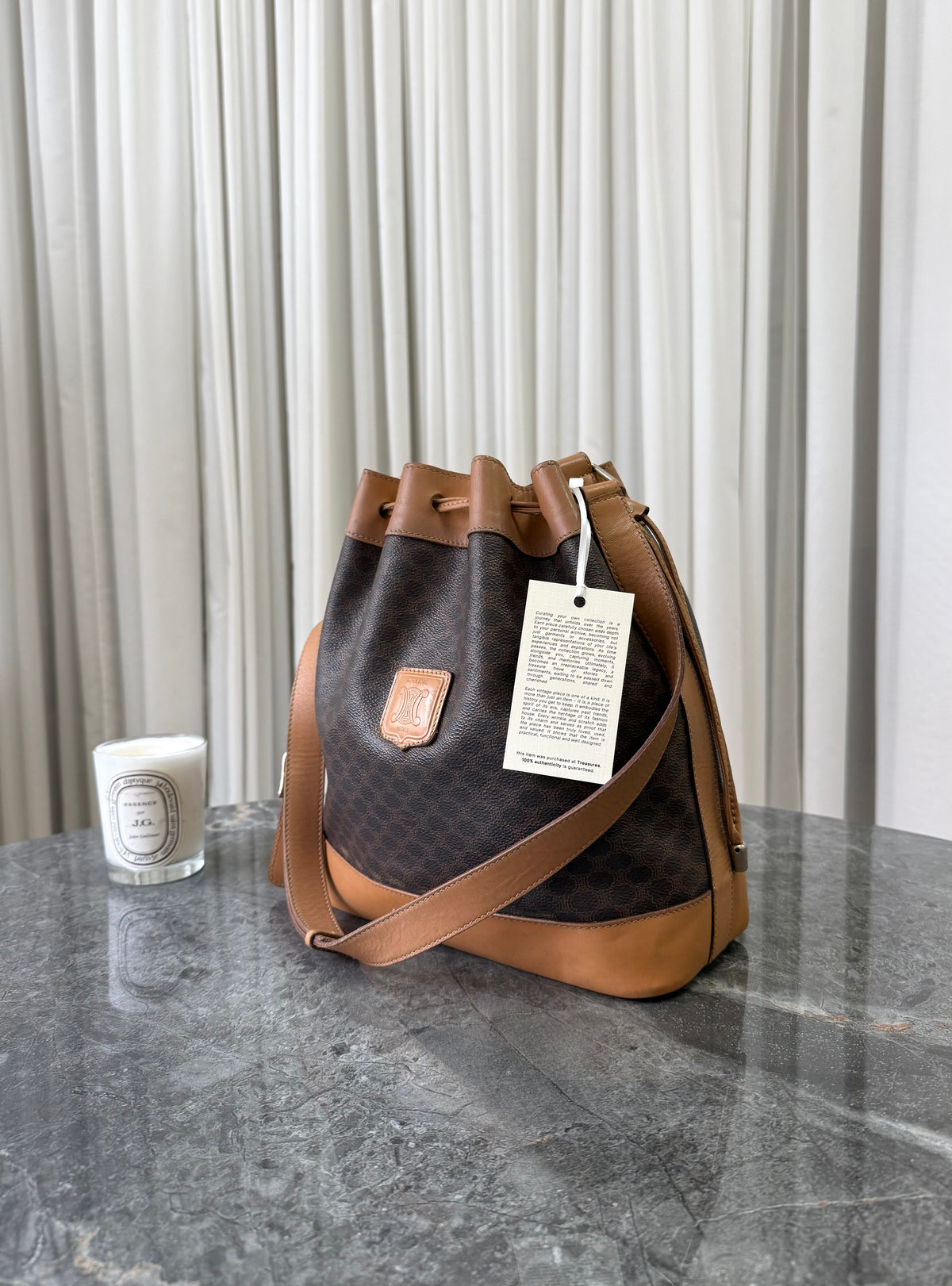 CELINE MACADAM BUCKET BAG