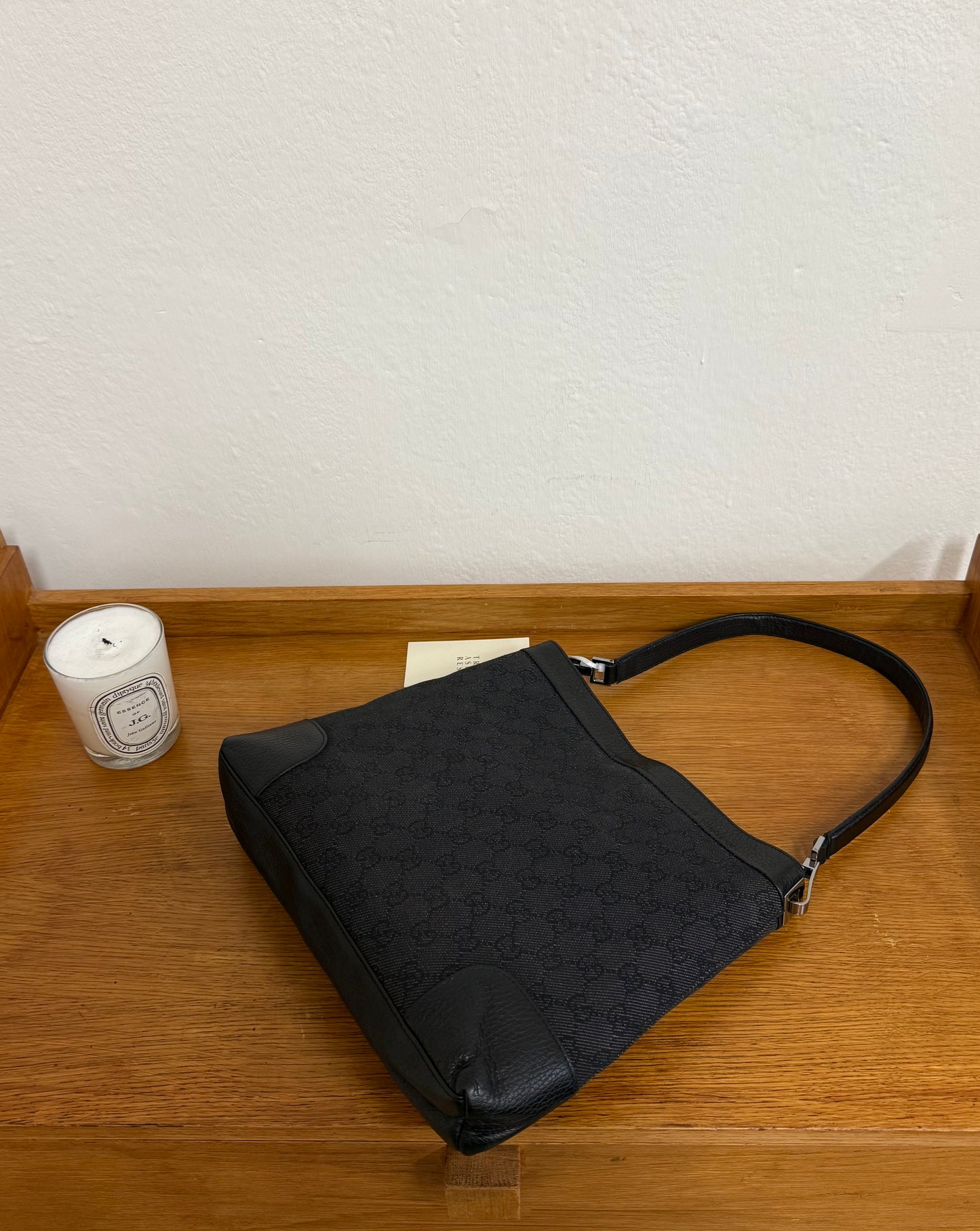 GUCCI GG MONOGRAM SHOULDER BAG BLACK