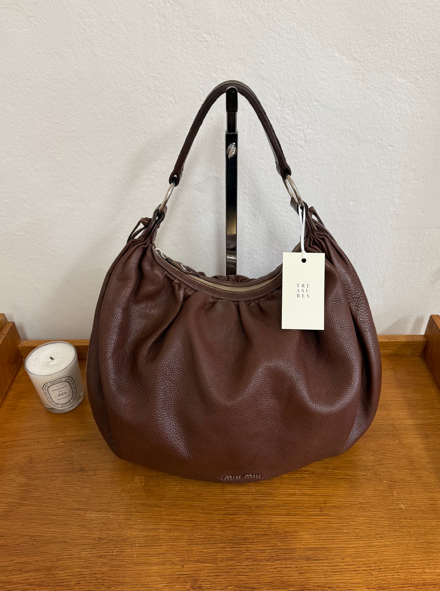 MIU MIU HOBO SHOULDER BAG BROWN