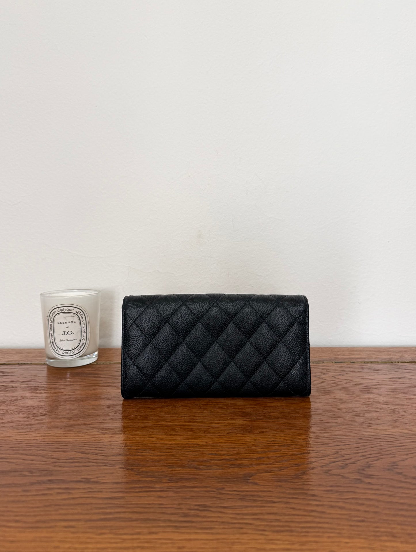 CHANEL CLASSIC LONG WALLET CAVIAR GOLD HW