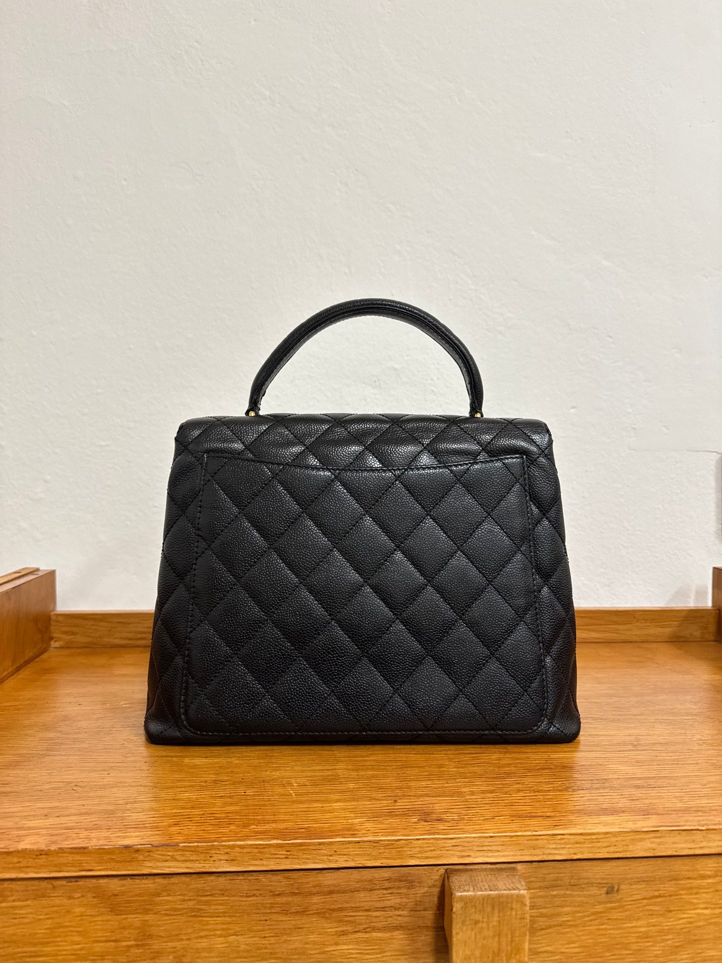 CHANEL MATELASSE CAVIAR KELLY BLACK 24K GOLD HW