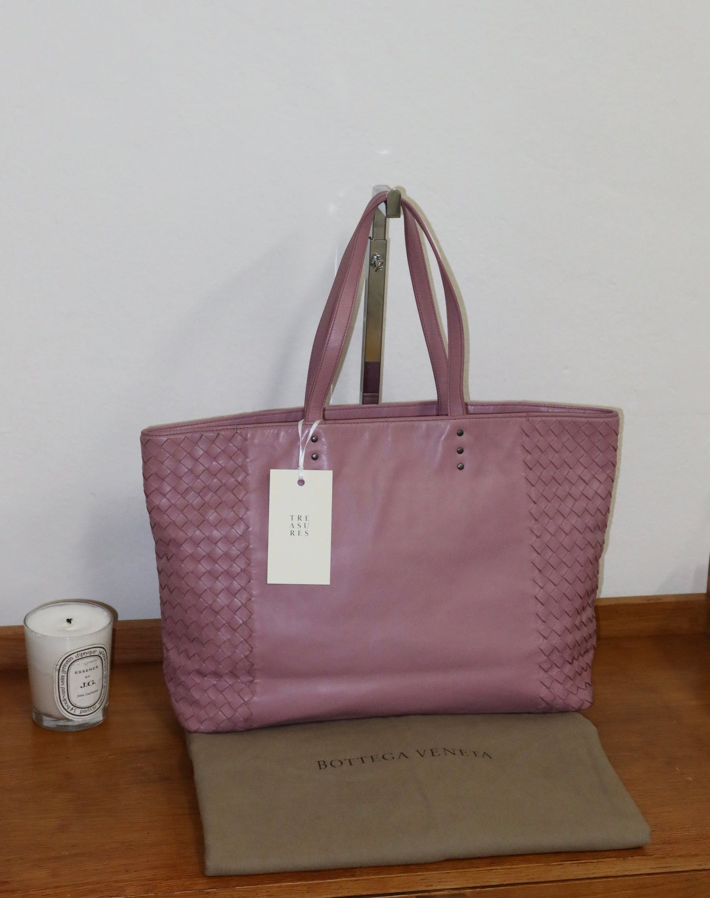 BOTTEGA VENETA INTRECCIATO TOTE SHOPPER BAG PINK