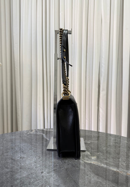 CHANEL LARGE BOY BAG BLACK GOLD HW