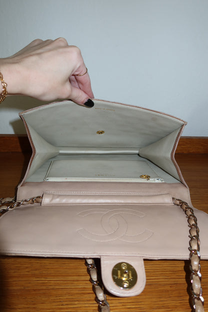CHANEL MOCHA LAMBSKIN SINGLE FLAP BAG