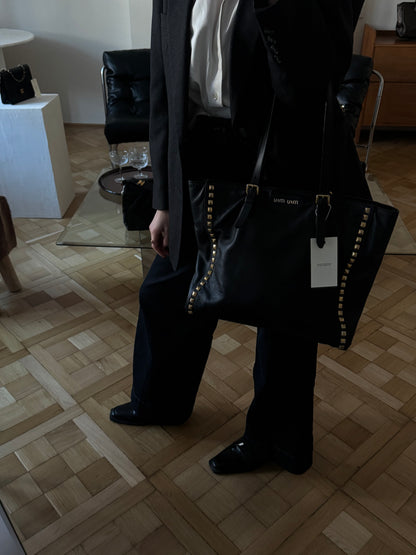 MIU MIU TOTE BAG GOLD HW STUDS