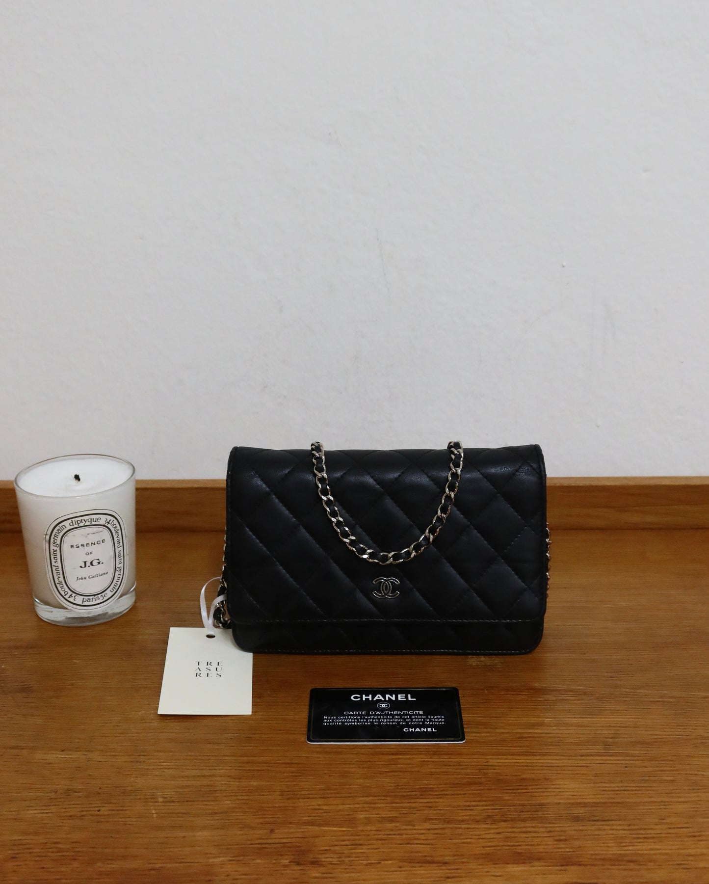 CHANEL WOC BLACK LAMBSKIN