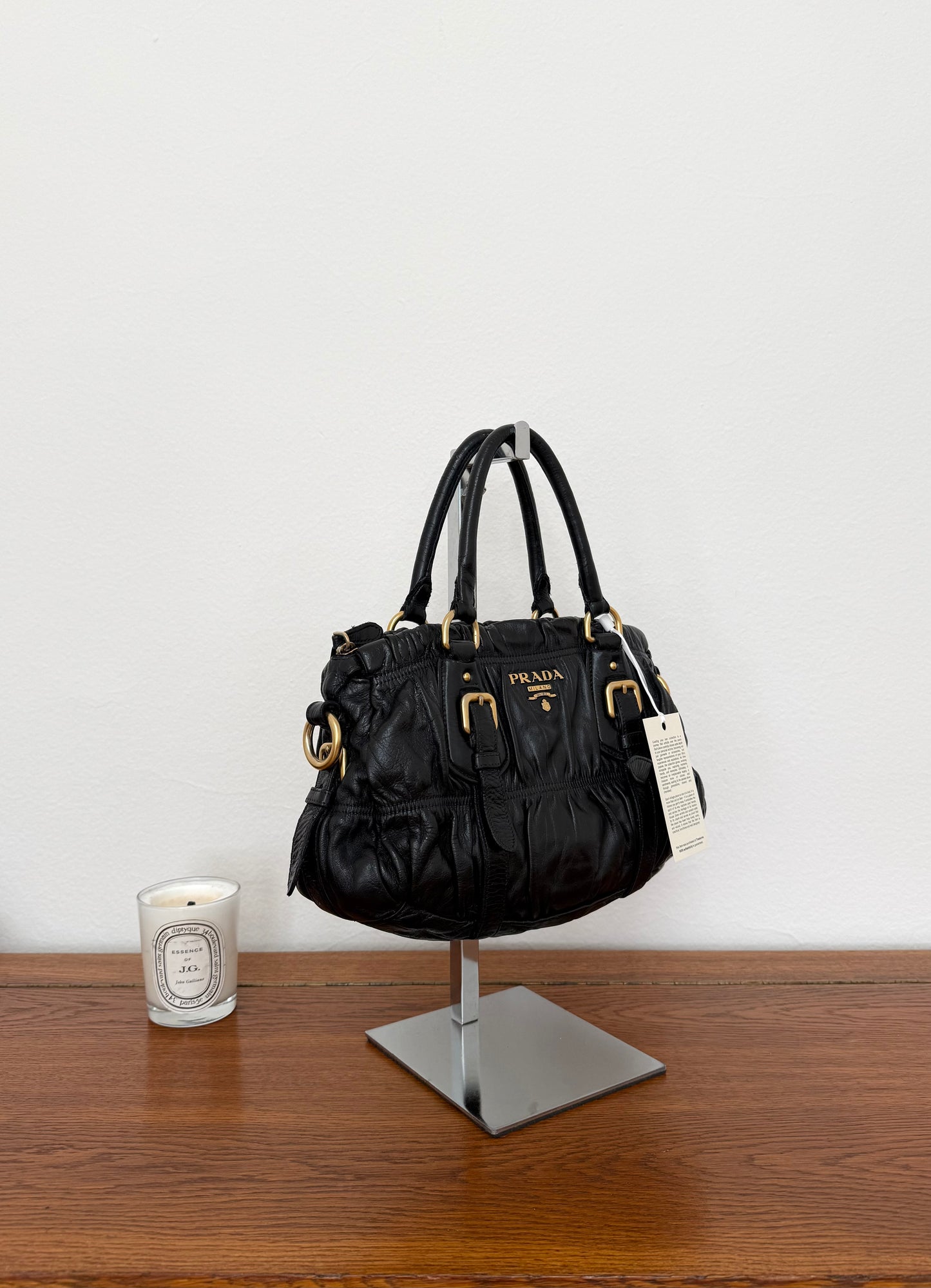 PRADA PROMENADE LEATHER HANDBAG