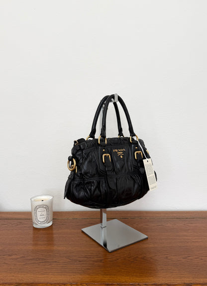 PRADA PROMENADE LEATHER HANDBAG