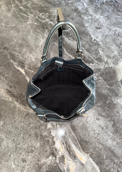 Gucci Sukey Guccissima Leather Tote Bag Grey Green Gold HW