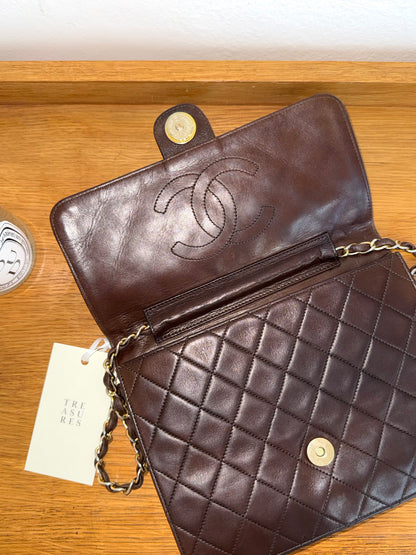 CHANEL CLASSIC SINGLE FLAP BAG BROWN