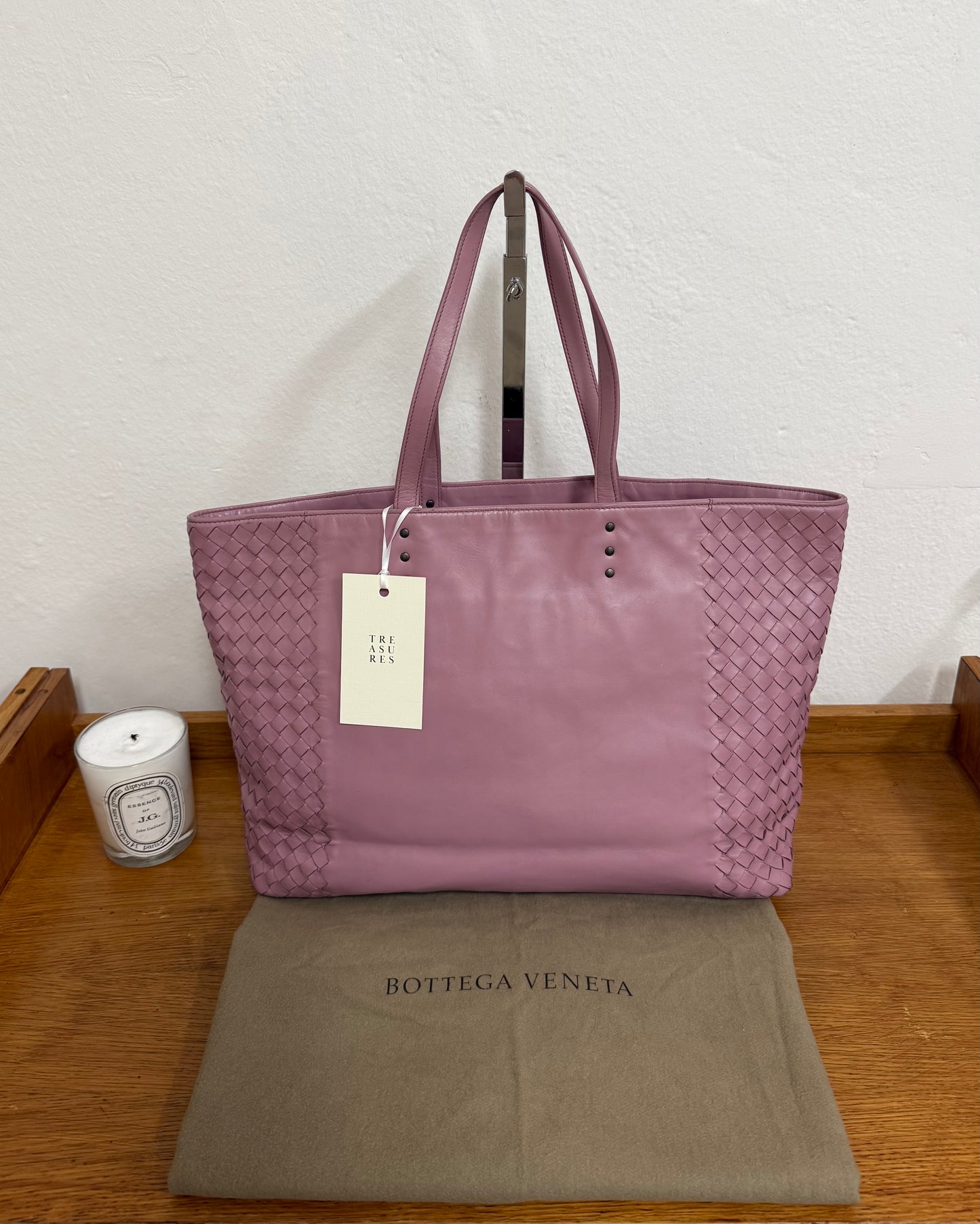 BOTTEGA VENETA INTRECCIATO TOTE SHOPPER BAG PINK