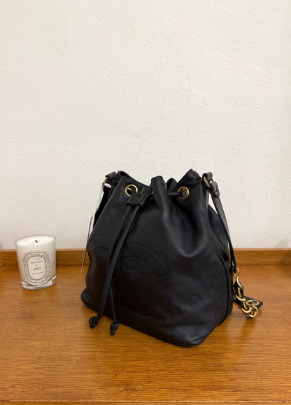 CHANEL BUCKET CC LOGO & POUCH