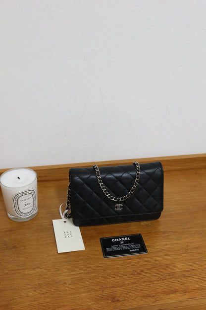 CHANEL WOC BLACK LAMBSKIN