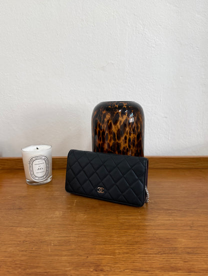 CHANEL CLASSIC LONG WALLET LAMBSKIN BLACK