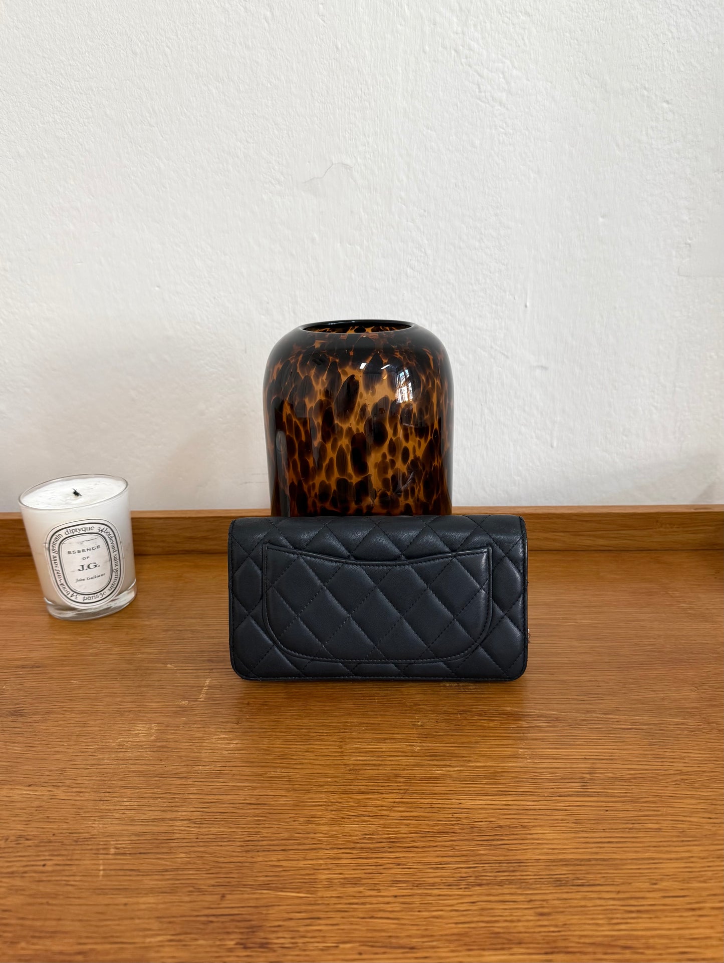 CHANEL CLASSIC LONG WALLET LAMBSKIN BLACK