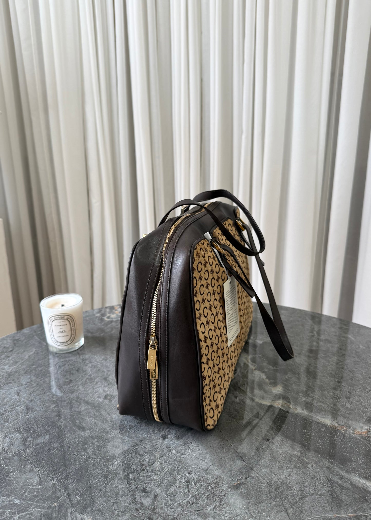 CELINE PONY HAIR CALECHE CC SHOULDER BAG
