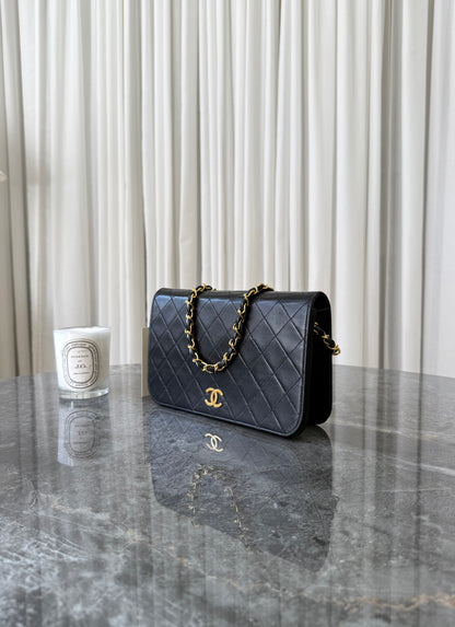 Chanel Black Timeless Classic Single Flap Lambskin 24K Gold HW